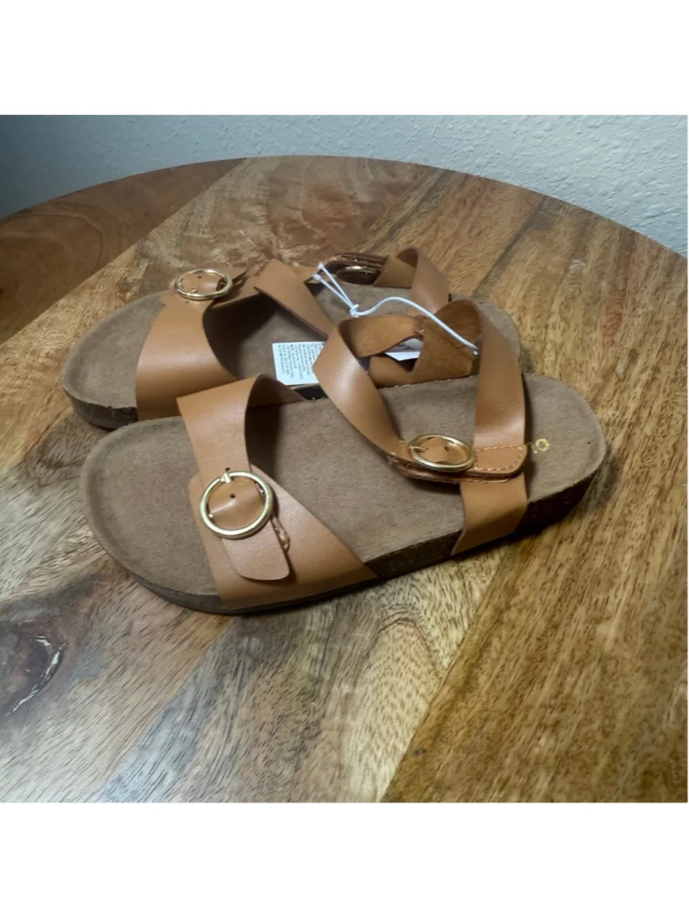 Kids Old Navy Brown Buckle Strap Sandals Size 10